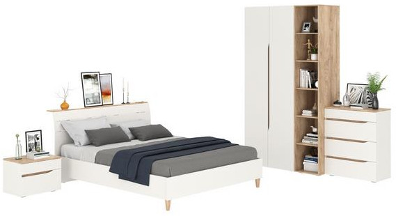 Муссон Спальня № 14, белый/дуб эндгрейн элегантный