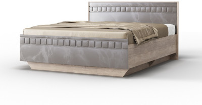 Кровать 160х200 с щитовым основанием "Римини" - Дуб мадура/Перламутр тауп