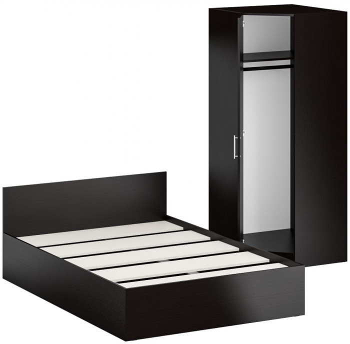 Кровать 1400 + угловой шкаф Стандарт, венге