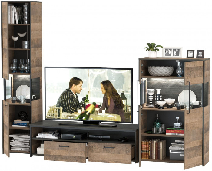 Трувор Гостиная 026, дуб гранж песочный/интра