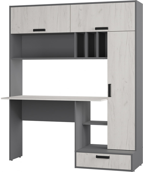 Стол письменный "Техно" Графит/дуб крафт белый