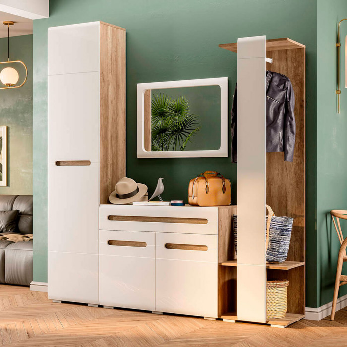 Спальня "Наоми" ШК-25 дуб каньон/белый глянец МF07