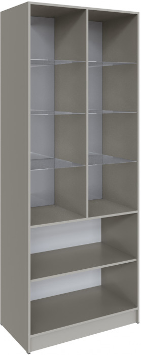 Шкаф Мадрид (0,9) с 2 витринами, Кашемир