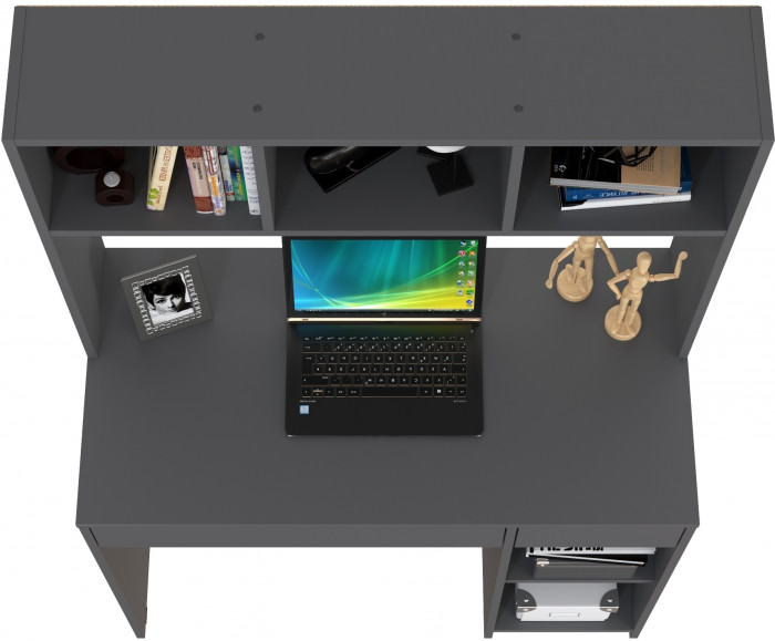 Стол компьютерный Комфорт 12.77F, цвет тёмно-серый, ШхГхВ 100х49,8х147 см., универсальная сборка