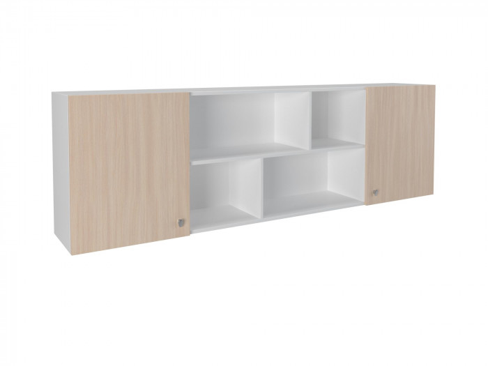 Полка надкроватная Белый/Дуб молочный