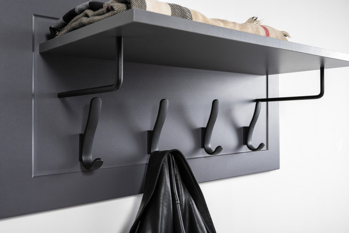 Остин Прихожая 56, цвет серый графит/дуб крафт золотой, ШхГхВ 200х54,3х210 см., универсальная сборка