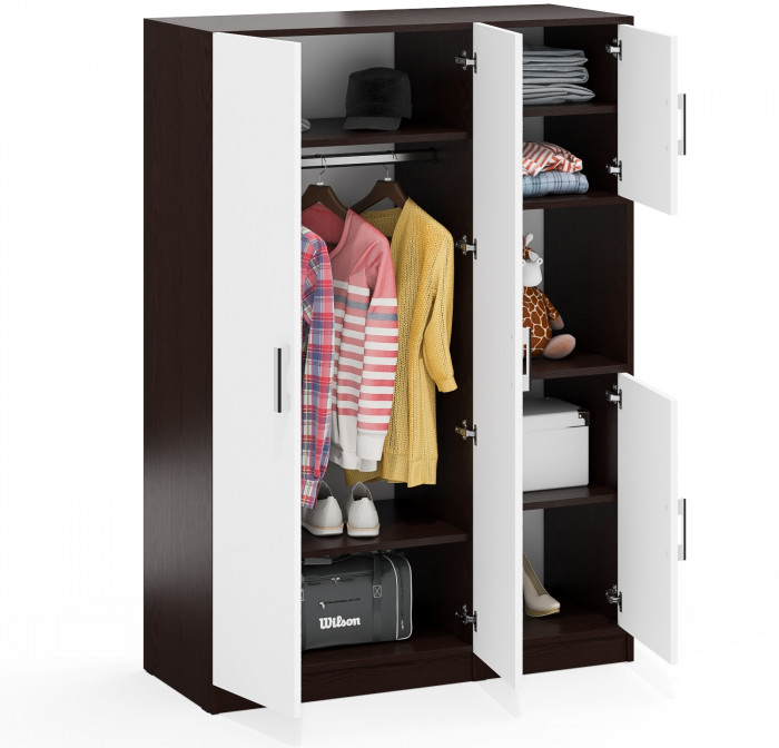 Шкаф С-МД-СК9Ш+Пенал С-МД-СК9П, венге/белый шагрень