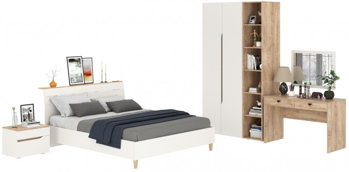 Муссон Спальня № 16, белый/дуб эндгрейн элегантный