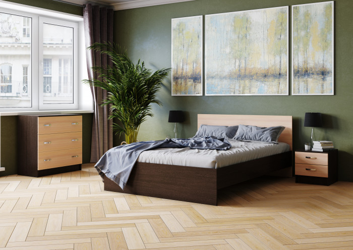 Модульная спальня Ронда, Венге/Дуб молочный