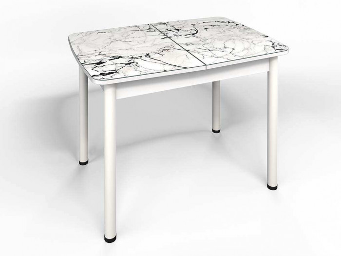 Стол СМ-1 Флорида ноги окрас круглый белый/серебро