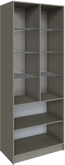 Шкаф Мадрид (0,9) с 2 витринами, Мокко