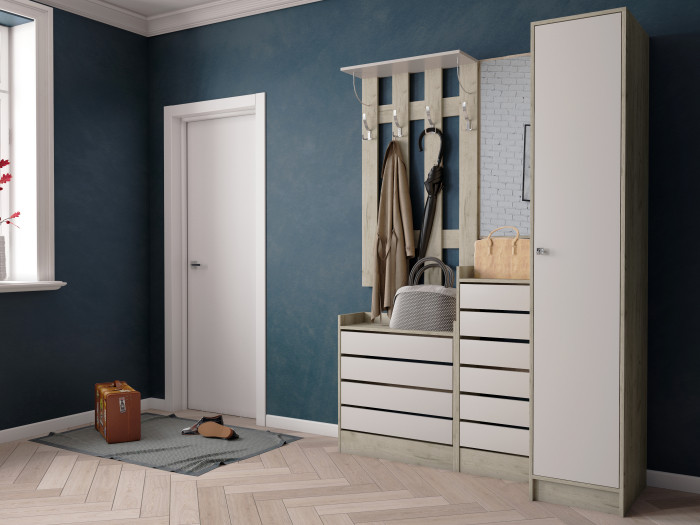 Модульная Прихожая Ямайка, композиция 2, Крафт серый/Кашемир