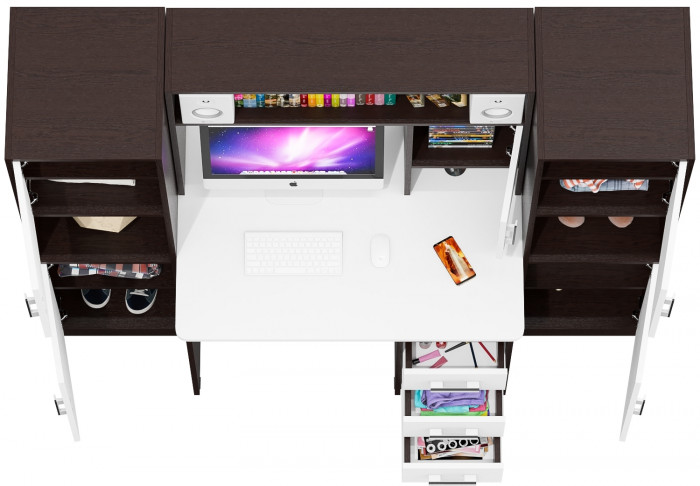 С-МД-СК9 Компоновка № 02, венге/белый шагрень