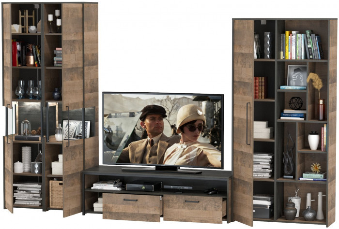 Трувор Гостиная 034, дуб гранж песочный/интра