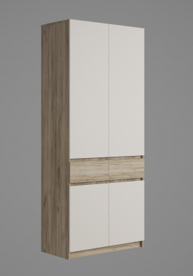 Шкаф Бостон ЛДСП ШК-001, крафт серый/кашемир