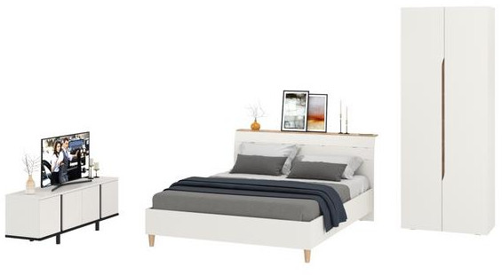 Муссон Спальня № 18, белый/дуб эндгрейн элегантный