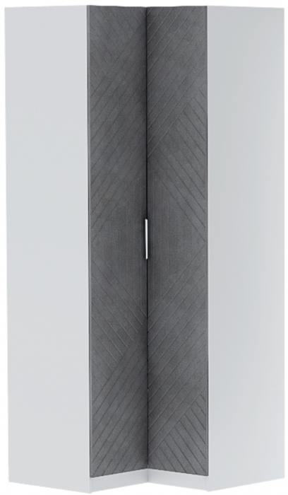 Шкаф угловой "Иннэс-7" - Белый/Бетон графит