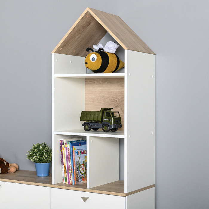 Эйп 11.40 Кровать + 13.14 Стеллаж, белый/дуб белый