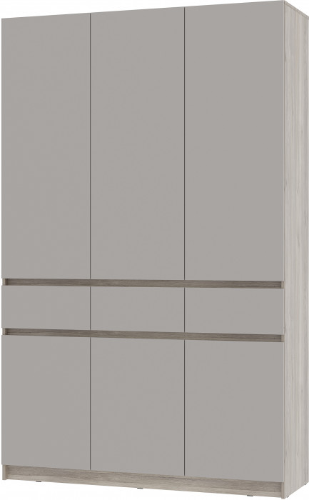Шкаф 3-х створчатый "Багира" ШК-08 Дуб смоки/Кашемир