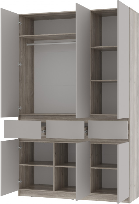 Шкаф 3-х створчатый "Багира" ШК-08 Дуб смоки/Кашемир
