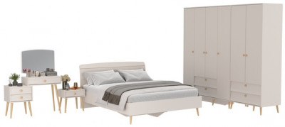 Афина Спальня 39-1600, цвет кашемир серый, сп.м. 1600х2000 мм., б/м, основание есть - фанера