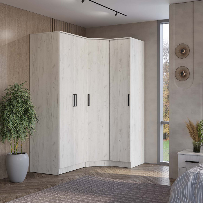 "Фиеста" шкаф угловой (876х2216х876) дуб крафт белый