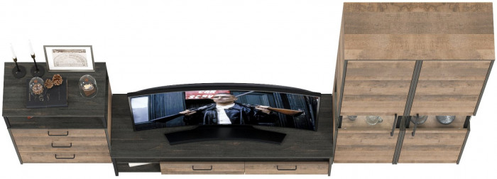 Трувор Гостиная 038, дуб гранж песочный/интра