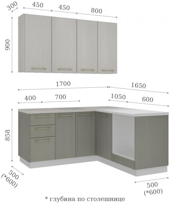 Кухня комплектация №5 Адель МФ28/Адель МФ27