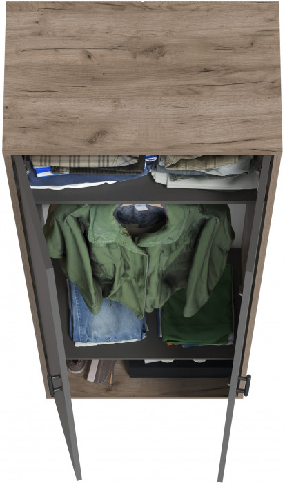 Прихожая 2-3430дкт/граф Домино - Шкаф для одежды, дуб крафт табачный/графит