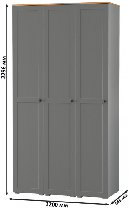 Остин 13.225 Шкаф-пенал 3 шт., цвет серый графит/дуб крафт золотой, ШхГхВ 120х54,3х229,6 см., универсальная сборка